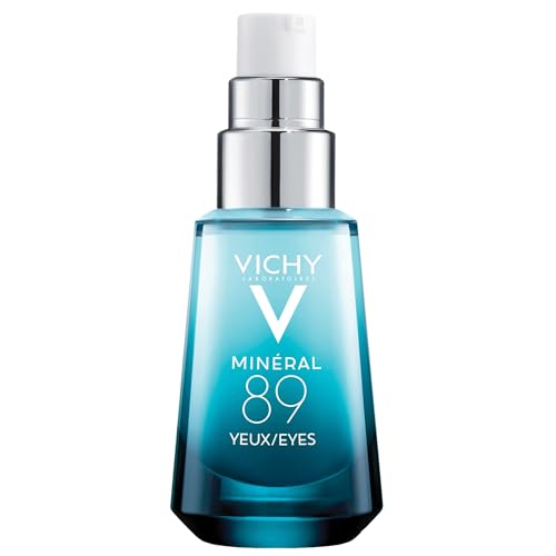 Vichy Mineral 89 Eye Serum, Hyaluronic Acid and Caffeine Cream, Under Eye Cream For Dark Circles, Hydrating & Puffiness Reducer, Opthalmologist Tested