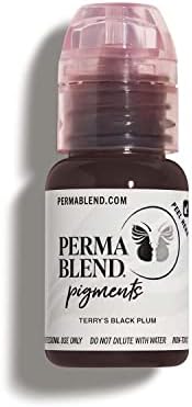 Perma Blend Permanent Makeup for Eyeliner, Used For all Permanent Makeup Procedures, Professional Cosmetic Pigment - Terry's Black Plum, 0.5 oz