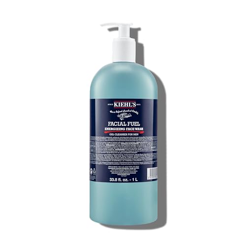 Kiehl's Facial Fuel Face Wash, Refreshing + Invigorating Men's Gel Cleanser, with Caffeine, Vitamin E and Menthol, Non-Drying Formula Moisturizes Skin, Great for Clogged Pores, for All Skin Types