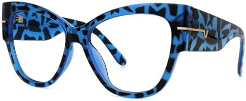 VOOGLAM Oversize Cateye Blue Light Glasses for Women Anti Eyestrain Dry Eyes Computer Phone TV Eyewear Elektra