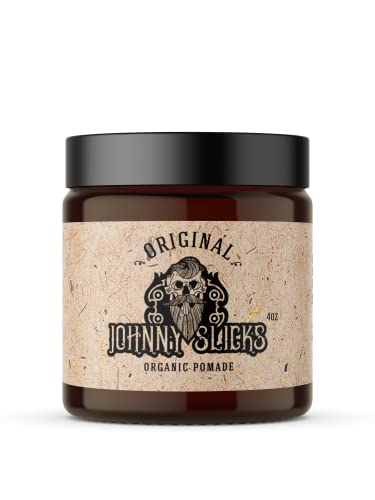 Oil Based Pomade | Organic Hair Styling for Men, Low to Medium Hold | Promotes Healthy Hair Growth & Helps Hydrate Dry Skin, (Original, 4 Ounce) Veteran Owned, USA Made.