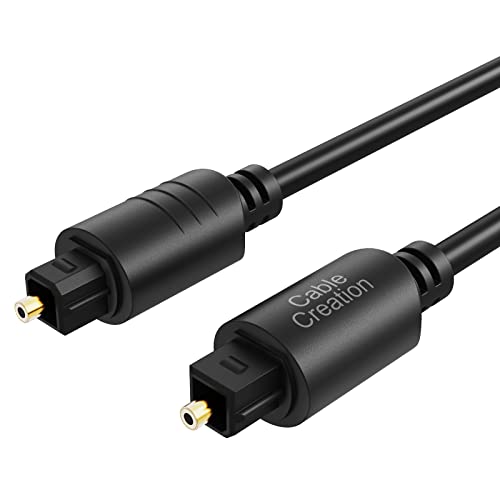 CableCreation 50FT Digital Fiber Optical TosLink Cable Gold Plated for Home Theater, Sound Bar, TV, PS4, Xbox, VD/CD Player,Blu-ray Players,Game Console& More,Black