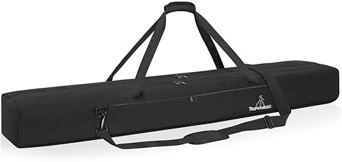 60" Multifunctional Tripod Bag, Heavy Duty Tripod Carrying Case with Dual Compartment for Music Stand, Mic Stand, Speakers Stand, Tripods, Lights, Boom Stand, Cameras, Monopods Stand