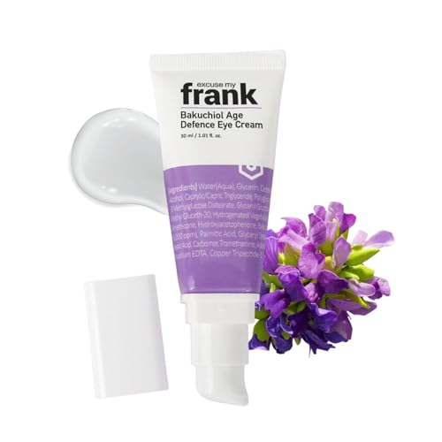 Excuse My Frank Bakuchiol Age Defense Eyecream,Korean Eye Cream, Fragrance, Gentle Cream, Natural Retinol, Dark Circles Puffiness & Firming, Anti Aging, Wrinkle Care, Fragrance Free, Vegan1.01fl oz