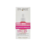 Balance Active Formula AHA 10% + BHA 2% Retexturising Serum - Deep Exfoliation for Brighter Skin, Smooths Texture, Dermatologically Tested, Gentle Yet Effective - 30ml