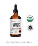 Kate Blanc Cosmetics Rosehip Oil for Face & Skin USDA Organic Rosehip Seed Oil for Gua Sha Massage & Face Oil. 100% Pure, Cold Pressed Rose Hip Oil for Acne Scars & Facial Oil