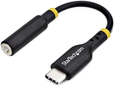 StarTech.com USB-C to 3.5mm TRRS Headphone/Headset Jack Audio Adapter, USB Type-C Aux Dongle, Hi-Fi 32-bit DAC, for PC/Phone