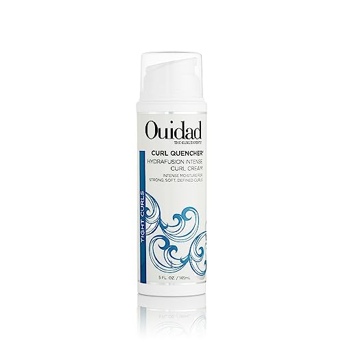 Ouidad Curl Quencher Hydrafusion Intense Curl Cream - 5 oz, Curl Defining Styling Cream for Touchable Curls, Flexible Hold Frizz Control Curly Hair Cream, Helps Eliminate Dryness, For Tight Curls