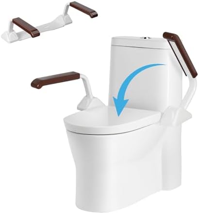 Toilet Safety Rails for Seniors（520lbs), Adjustable Toilet Handle for The Elderly and Disabled, Handicap Toilet Safety Frame Grab Bars, Toilet Support Rails