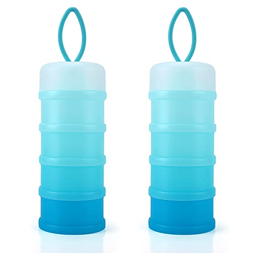 Accmor Baby Formula Dispenser On The Go, Stackable Travel Formula Container, Non-Spill Milk Powder Baby Kids Snack Storage Container, BPA Free, 2 Packs