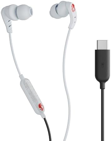 Skullcandy Set USB-C in-Ear Wired Earbuds, Microphone, Works with Android Laptop, Triple Threat White