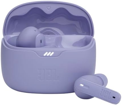 JBL Tune Beam - True Wireless Active Noise Cancelling with Smart Ambient Earbuds, Bluetooth 5.3, 4-Mic Technology for Crisp, Clear Calls, Up to 48 Hours of Battery Life (Purple)