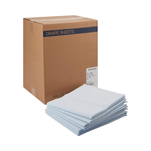 McKesson Drape Sheets [50 Count] Disposable Stretcher Sheet for Bed, Massage, Exam, Medical, Tissue/Poly, Latex-Free, 40 x 90 in, Blue