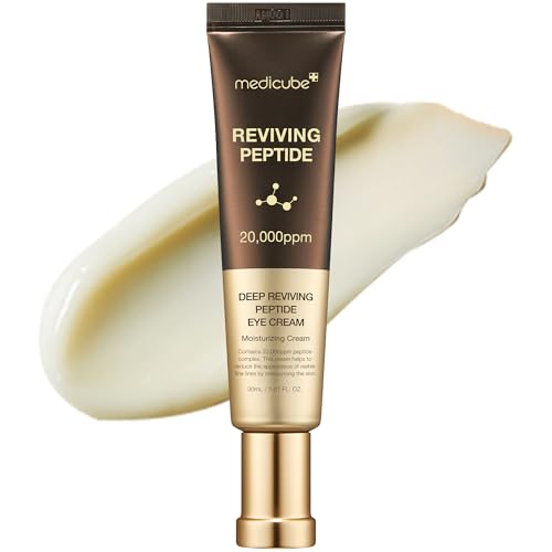 medicube Deep Reviving Peptide Eye Cream 1.01 Fl. Oz., | Eye Treatment Cream with Quadruple Peptides, Niacinamide, and Squalane | Reduces Signs of Aging and Fine Lines