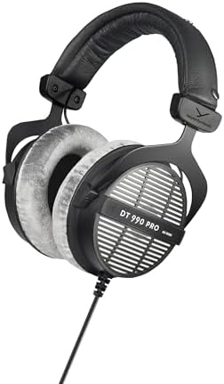 beyerdynamic DT 990 PRO Over-Ear Studio Monitor Headphones - Open-Back Stereo Construction, Wired (80 Ohm, Grey)