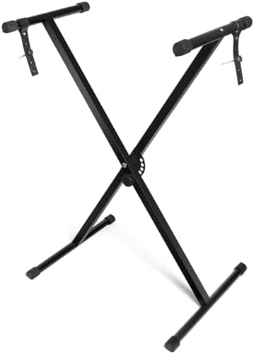 Kuyal Heavy Duty Keyboard Stand, Adjustable Electronic Piano Stand, 7 Lockable Heights With Locking Straps