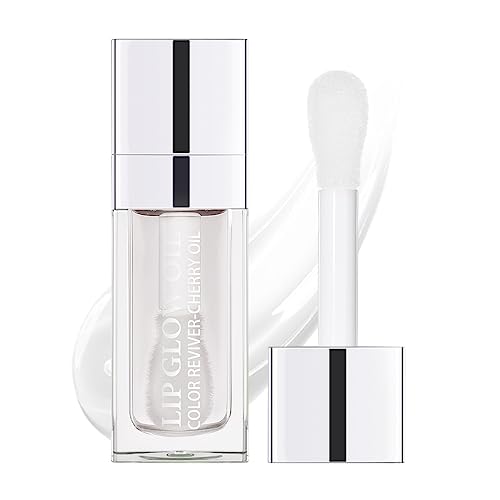 Hydrating Lip Glow Oil, Plumping Lip Gloss, Moisturizing Lip Oil Gloss, Transparent Moisturizing Lip Balm, Natural Lip Plumper, Lip Plumper Gloss Make Lips Fuller and Moisturizing (Clear)