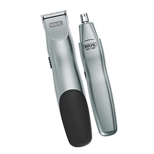 Wahl Groomsman Battery Operated Mens Beard Trimmer for Hair, Nose Hair, and Mustache Grooming Kit, Precision-Ground Blades, 14 Different Trimming Lengths - Model 5621V