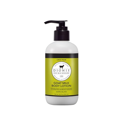 Dionis Goat Milk Skincare Body Lotion - Scented Full Size Bottle with Pump - Vitamins & Minerals Moisturize & Hydrate Dry Skin - Rich, Creamy Cruelty Free, Paraben Free Formula, 8.5 oz, Crisp Pear