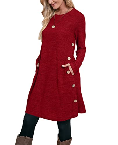 Long Sleeve Dress for Women Sweater Dress Valentines Day Dress Christmas Red XXL