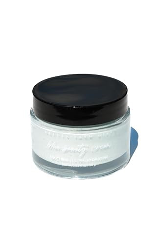 Pretty farm girl Blue Beauty Tallow Face Cream - Ultra-Hydrating & Rejuvenating - Blue Tansy Flower Oil Scent - Handmade - All Skin Types - For Around the Eyes, Neck, and Lips