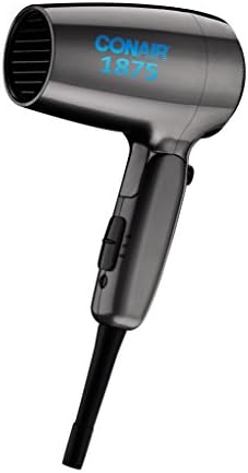 Conair Travel Hair Dryer with Dual Voltage, 1875W Compact Hair Dryer with Folding Handle, Travel Blow Dryer