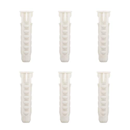 Concrete Wall Anchors for TV Wall Mount Installation Suitable for Concrete Wall or Brick Wall Installation Plastic Anchor Bolts 10X50mm White 6pcs MD5751 by Mounting Dream