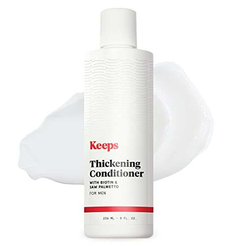 Keeps Hair Regrowth Treatment Mens Conditioner for Fuller, Thicker Looking Hair, 8 oz - Thinning and Hair Growth Conditioner for Men - DHT Blocker - Infused with Biotin, Caffeine, & Saw Palmetto
