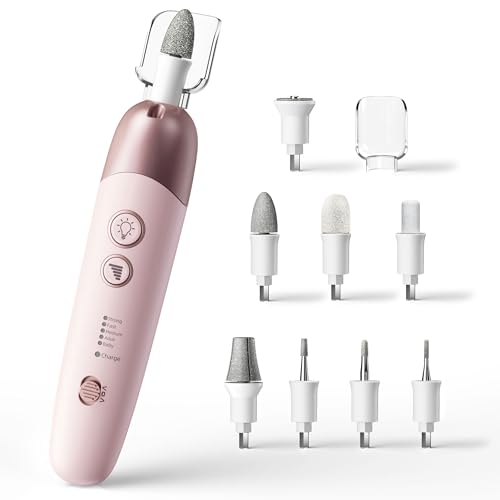 Cordless Electric Nail File Set, Portable Electric Nail Drill Machine, Professional Manicure Pedicure Kit, 5 Speeds Hand Foot Care Tool for Calluses, Thick Nails, Grind, Trim, Polish
