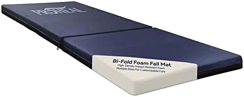 Foam Fall Mat for Elderly - Thick Bi-Fold Fall Prevention for Seniors - High-Density Impact-Resistant Safety Floor Mat - Aids The Bed of Elderly and Handicapped Patients - 24” x 60” x 4”