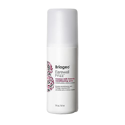 Briogeo Farewell Frizz Rosarco Milk Leave-In Conditioning Spray, Anti Frizz Leave In Conditioner for Curly Hair, Hair Detangler Spray & Hair Moisturizer with Argan Oil, Vegan, Cruelty-Free