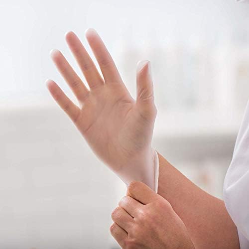Disposable CLEAR Vinyl powder free gloves, Chemical resistant, non latex, non sterile, Non medical, large, box of 100 gloves