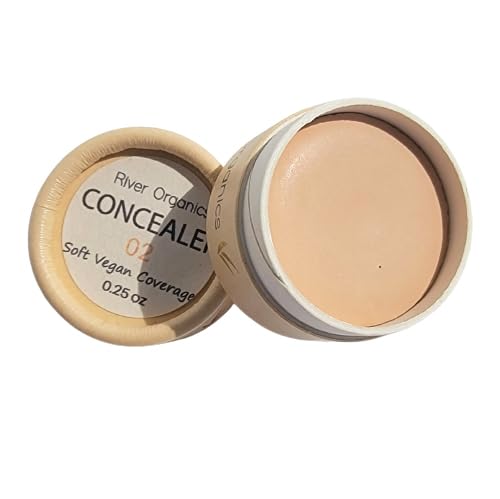 Zero-Waste Concealer | Gentle Sensitivei Skin Toxic-Free Formula | Vegan & Eco-friendly Compostable Jar | Under-eye and Uneven Skin-tone coverage (02 -Light with Pink Undertones) 0.25 oz