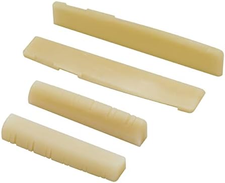 Miwayer 12 String Acoustic Bridge Guitar Unbleached Bone Saddle and Nut Made of Real Natural Bone (12 String Acoustic Bridges 2 pair)
