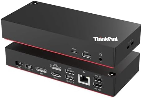 ThinkPad 40AY0090 Universal USB-C Docking Station for Lenovo Laptops, 3 External Displays, Comes with ITSPWR Bundle