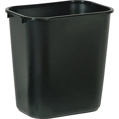 Rubbermaid Commercial Products Deskside Wastebasket/Trash Can, 3.25-Gallon/13-Quart, Black, Small, for Bedroom/Bathroom/Office, Fits Under Desk/Sink/Cabinet, Pack of 1