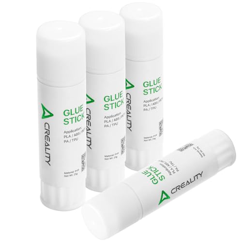 Creality 3D Printer Glue Stick Warping Reducing 3D Printer Glue Stick for Hot Bed 3D Printer Bed Adhesive PVP Solid 3D Print Glue Stick for PLA/ABS/PETG/PC/PA/TPU (Pack of 4)