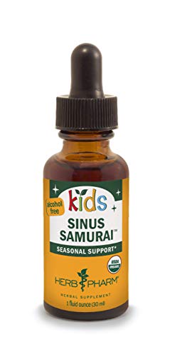 Herb Pharm Kids Certified- Alcohol-Free Sinus Samurai Liquid Herbal Formula, Organic, 1 Fl Oz