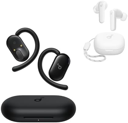 Soundcore V20i by Anker Open-Ear Headphones with P20i True Wireless Earbuds, Rotatable Snug Fit, Comfort, Punchy Bass, Clear Calls, IP55, LED Lights