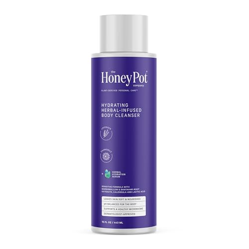 The Honey Pot Company - Body Wash for Women - Lavender Chamomile Hydrating Body Cleanser - Moisturize & Cleanse Skin - Free of Parabens & Sulfates - 15 Fl. Oz