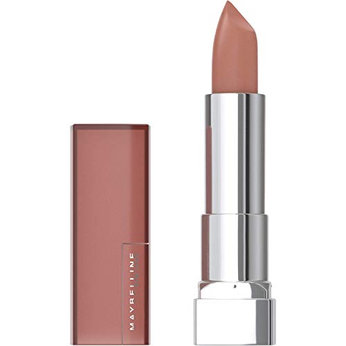 Maybelline Color Sensational Lipstick, Lip Makeup, Matte Finish, Hydrating Lipstick, Nude, Pink, Red, Plum Lip Color, Nude Embrace, 0.15 oz; (Packaging May Vary)