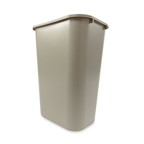 Rubbermaid Commercial Products 41QT Black Wastebasket Trash Container, for Bedroom/Bathroom/Office, Fits Under Desk/Sink/Cabinet