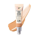 IT Cosmetics CC+ Nude Glow Lightweight Foundation + Glow Serum with SPF 40 - With Niacinamide, Hyaluronic Acid & Green Tea Extract - Neutral Tan - 1.08 fl oz