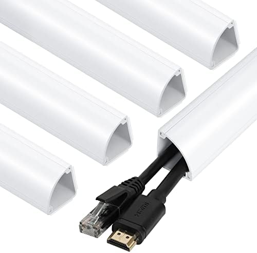Corner Cable Concealer, 85-inch Corner Cord Cover, Large Capacity Corner Duct, Paintable Cable Management Channel for Floor Baseboard, Ceiling, Wall Corner - 5 X L 17in