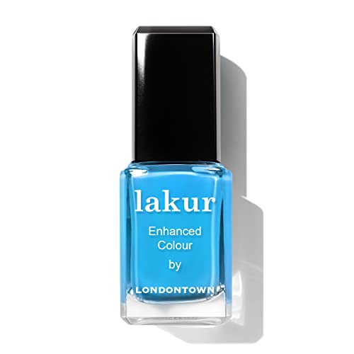 LONDONTOWN Neon Blue Glossy Nail Polish, Cabana Boy lakur, Vegan Chip-Resistant Long-Lasting Nail Lacquer, 40 fl oz