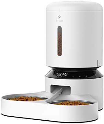 PETLIBRO Automatic Cat Food Dispenser for Two Cats 5L Auto Cat Feeder Dry Food Dispenser with Splitter & 2 Stainless Bowls, 10s Meal Call and Timer Setting 50 Portions 6 Meals Per Day for Cat and Dog