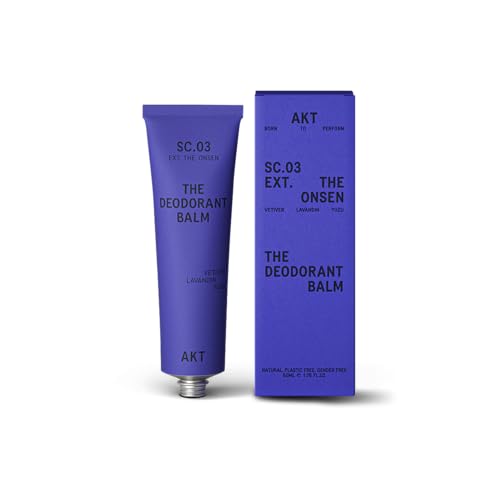 AKT, THE DEODORANT BALM. Award winning, multi-use, natural deodorant. Plastic Free. Gender Free. Aluminium Free. 100% effective — 1 tube lasts up to 3 months. SC.03 THE ONSEN. 1.7 Ounce