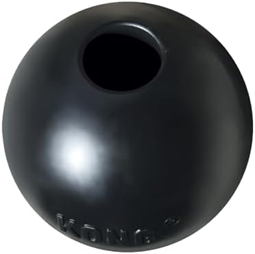 KONG Extreme Ball with Hole - Fetch Toy - Durable Dog Toy for Training, Interactive Playtime & More - Natural Extreme Rubber Ball - Black - for Large/Medium Dogs