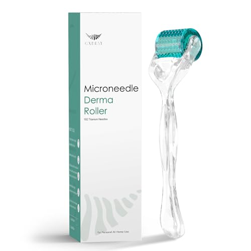 Derma Roller Titanium Needles, 192 Micro Needle Dermal Roller- Microdermabrasion Tool At Home Use (Blue)