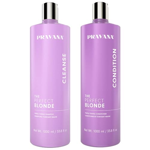 Pravana The Perfect Blonde Purple Toning Shampoo | Neutralizes Brassy, Yellow Tones | For Color-Treated Hair | Adds Strength, Shine, Elasticity